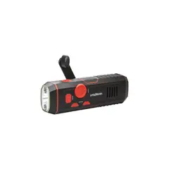 LIFEGEAR - Radio Linterna USB Manivela con PW Negro