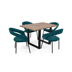 HOGAR VENECIA - Comedor 4 puestos Marsella Atenas 78x238x196 Petróleo