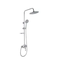 GRIFOS CENTER - Columna Ducha Circular+teleducha Flexible En Acero Inox.