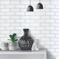 KANTU - Brick Mattone Bianco 40 X 10 cm X 24 Unidades