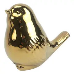 JUST HOME COLLECTION - Escultura Pájaro Cerámica 12.5x10.5cm Oro Gold