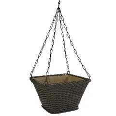 CASA BONITA - Matera Ratán Sintético Tejido Redondo Tocota Colgante 15cm Wengue