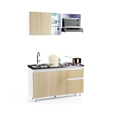 BERTOLINI - Cocina Integral Mdp 150cm Sin Meson 5 Puertas 1 Cajón - Rovere