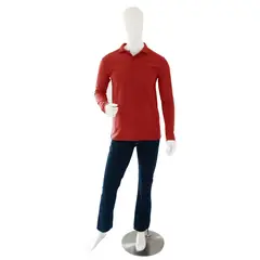 DQ - Mp Camiseta Tipo Polo Manga Larga Roja _ Pmlrjts