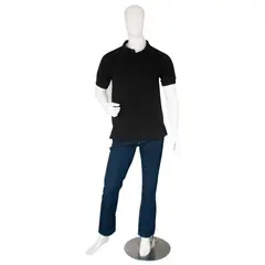 DQ - Camiseta Tipo Polo Manga Corta Negra _ Pmcngts