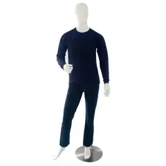 DQ - Camiseta Cuello Redondo Manga Larga Azul Oscuro _ T-smlaztl