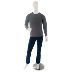 DQ - Camiseta Cuello Redondo Manga Larga Gris _ T-Smlgrts