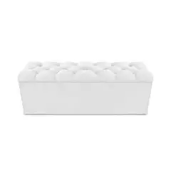 MAGIC CLASS - Puff Baúl Zapatero Shoes Diamond 120X40X50 Blanco