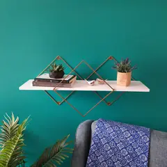 HOMESTYLE - Repisa Metalica Dorada Magia 80x37x20 Cms
