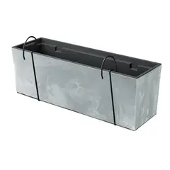 TUMATERA - Matera Plástica Rectangular Urbi Case Para Balcón 58X20Cm Color Cemento