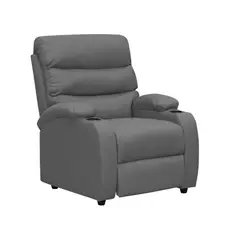 ELITE LIVING - Silla Reclinable Trevi Estática 100X82X92 Cuero Sintético Gris