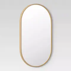 DE CASA - Espejo Decorativo 80x40 Ovalado Dorado Largo