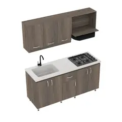 FIRPLAK - Kit Cocina 180x60 Perla Mbl Sup/inf Ambar Mitte