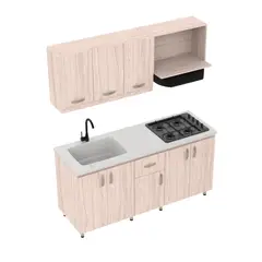FIRPLAK - Kit Cocina 180x60 Perla Mbl Sup/inf Ambar Soder