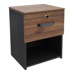 JUST HOME COLLECTION - Mesa de Noche Modena 50x40x35cm Gales Negro
