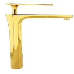 STYLOS EN BRONCE - Grifería Monocontrol Lavamanos Alt Golden Dorada Consumo 8.3 l/min