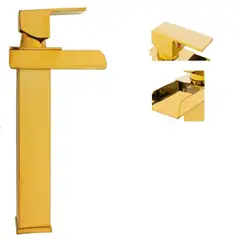 STYLOS EN BRONCE - Grifo Monocontrol Lavamanos Bajo Canaletta Dorado