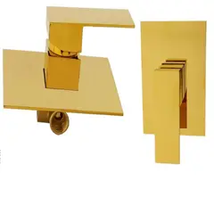 STYLOS EN BRONCE - Monocontrol Ducha Cuadrado Dorado Consumo 8.3 l/min