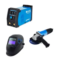 ELITE - Soldador 140 Amp Si6140 + Pulidora 4 1/2 Pulgadas 1141 + Careta 501