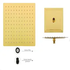 STYLOS EN BRONCE - Ducha Cuadrada Dorado Acero 304 - 10 Pul