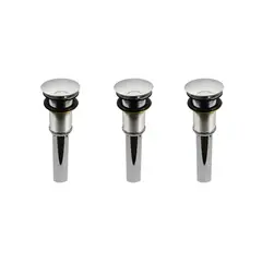 INKORPORAR - Set Desagues Push Sin Rebose Cromo x 3
