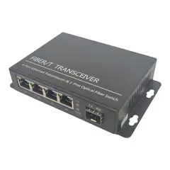 GENERICO - Switch de 4 Puertos Cobre + 1 Fibra Base 100