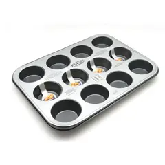 PRESS - Molde para Ponqué Cupcake de 12 Und. 35x26.5x3 cm 77104 Gris