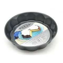 PRESS - Molde Torta Redondo con Borde Flor 27 x 5.5 cm 77116 Gris