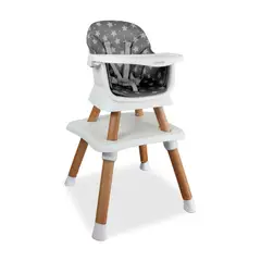 BEBESIT - Silla Comedor para Bebé Infantil 5 En 1 Elite Dinner Gris