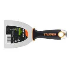 TRUPER - Espátula Flexible de 10 cm En Acero Inoxidable. Comfort Grip