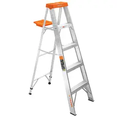 TRUPER - Escalera de 5 Escalones 4 Peldaños Tijera con Bandeja Aluminio Tipo II 175 kg