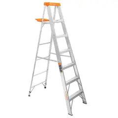 TRUPER - Escalera 2.17 m 7 Escalones 6 Peldaños Tijera con Bandeja Aluminio Tipo II 175 kg