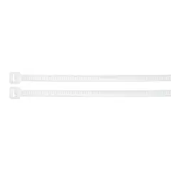 VOLTECK - 50 Amarres Plásticos de 25 cm Tensión 50 Libras Blanco
