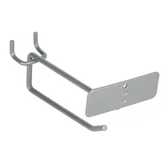 TRUPER - Gancho Recto de 10 cm para Panel Ranurado. Con Portaetiqueta