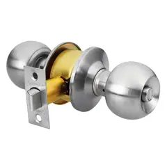 HERMEX - Cerradura O Chapa para Baño. Tipo Esfera Cromo Mate