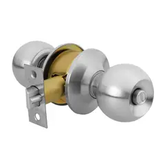 HERMEX - Cerradura O Chapa para Habitación. Tipo Esfera Cromo Mate