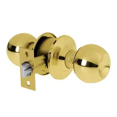 HERMEX - Cerradura O Chapa para Entrada. Tipo Esfera Latón Claro