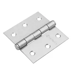 HERMEX - Caja de 10 Bisagras Cuadradas de 6.4 Cm. Acero Cromo Mate