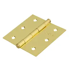 HERMEX - Caja de 10 Bisagras Cuadradas de 7.6 Cm. Acero Latonado