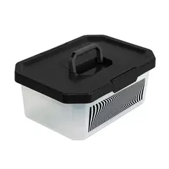 ESTRA - Caja Organizadora Con Broches y Manija 42x29.7x16.5 cm 11 Lt Negra