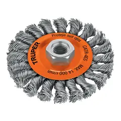 TRUPER - Grata Circular de Alambre Trenzado de 4 Pulgadas Eje de 5/8-11