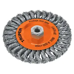 TRUPER - Grata Circular de Alambre Trenzado de 6 Pulgadas Eje de 5/8-11