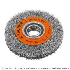 TRUPER - Grata de Alambre Ondulado de 6'' x 3/4'' Eje de 1.1/4''