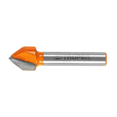 TRUPER - Fresa Corte en V Diámetro 1/2 Pulgada Largo Corte 12.7 mm