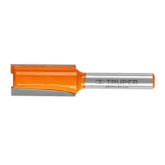 TRUPER - Fresa Recta de Dos Filos Diámetro 1/2 Pulgadas y Corte de 25.4 mm