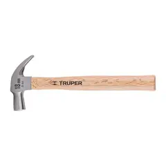 TRUPER - Martillo Pulido de 8 Oz con Mango de Madera Uña Curva