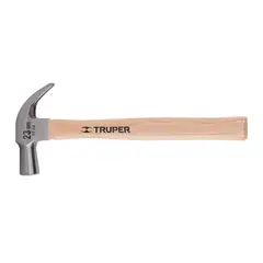 TRUPER - Martillo Pulido de 11 Oz con Mango de Madera Uña Curva