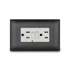 VETO - Tomacorriente Doble Gfc 15a Vive Negro