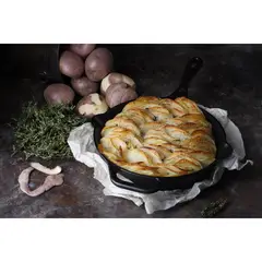 VICTORIA - Sartén 30cm Profundo Hierro Fundido Esmaltado Negro con Mango Ergonómico