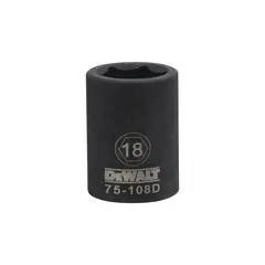 DEWALT - Dado de Impacto de 6 Puntos de 18 mm con Mando de 1/2 Pulgadas